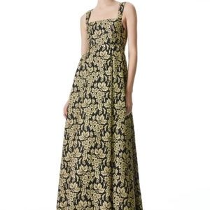 Alice + Olivia Marla Black and Gold Gown
